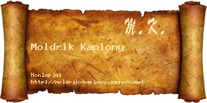 Moldrik Kaplony névjegykártya